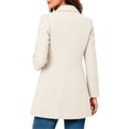 thumbnail image 7 of Afelkas Women Winter Peacoat Single Breasted Notched Lapel Tailored Fit and Flare Wool Blend Coat with Pockets, 7 of 7