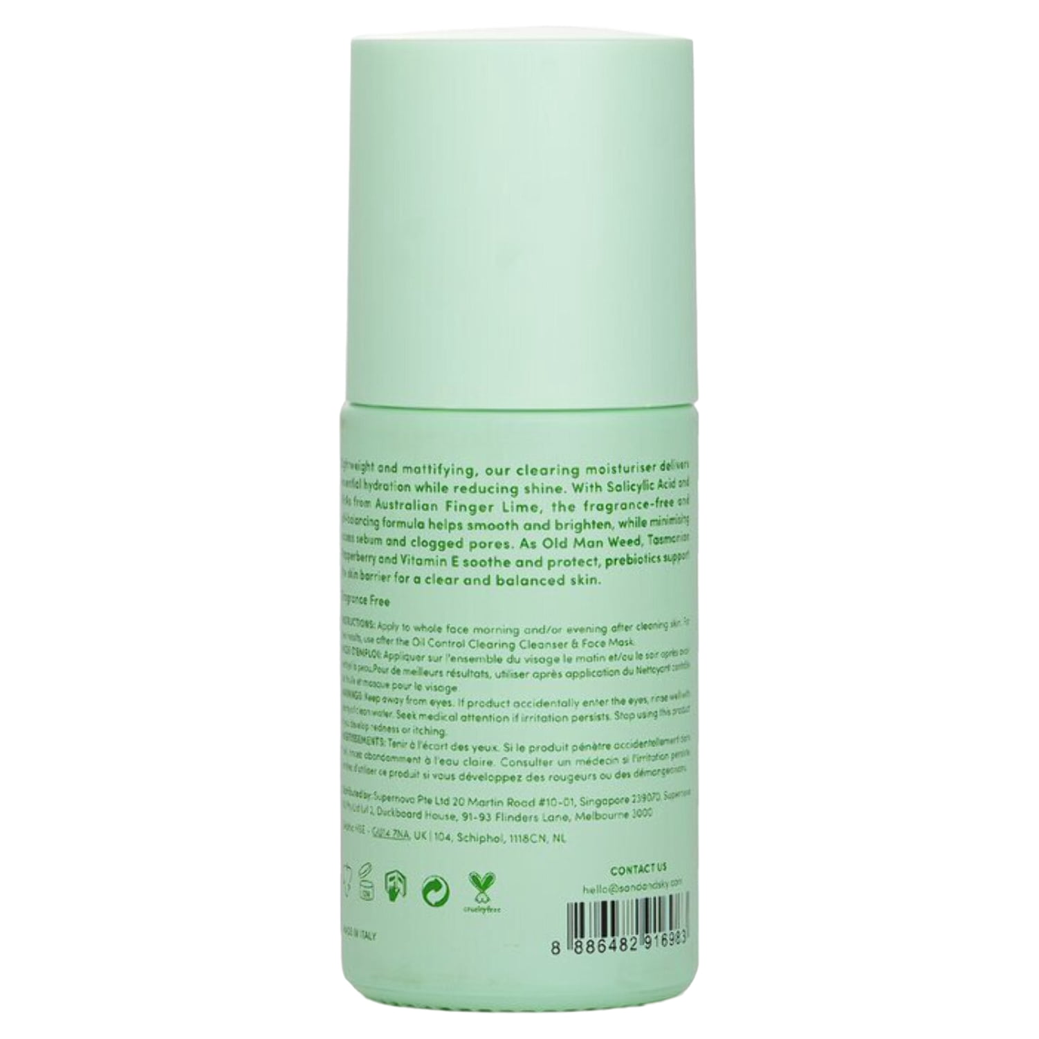 Sand & Sky Oil Control Clearing Moisturiser, 2.12 oz
