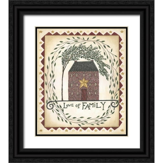 Shamp, Cindy 12x14 Black Ornate Wood Framed with Double Matting Museum Art Print Titled - Love of Family