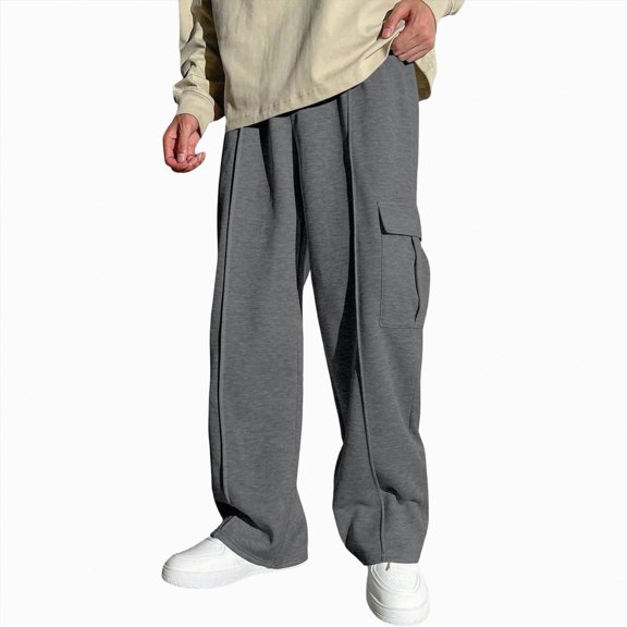 Kogui Boys Cargo Pants Straight Leg Kids Boys Cargo Pants, Elastic Waist Casual Spring Loose Joggers for Child Boys Size 10-11 (Grey,10-11 Years)