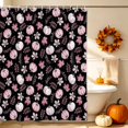 thumbnail image 5 of Pink Pumpkins Fall Shower Curtains for Bathroom, Autumn Thanksgiving Botanical Black Waterproof Fabric Shower Curtain, Decorative Bathroom Curtain for Bathtub, 72"x84", No Hooks Included, 5 of 9