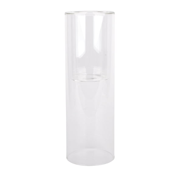 12 Pack: 10" Clear Glass Dual Cylinder Candle Holder by Ashland