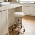 thumbnail image 5 of Elastic Round Linen Bar Stool Cover Fits 12-15 Inch Cushions for Office and Salon Swivel Stools, 5 of 5