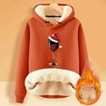 thumbnail image 2 of Sweat à Capuche Décontracté pour Femmes, Série de Noël, Motif Imprimé, Veste de Sport à Fermeture Éclair, Orange TTG, 2 of 4