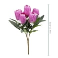 thumbnail image 3 of White Artificial Tulips Red Bouquet by Dusknt Home Decor Artificial Flower Arrangement Realistic for Wedding Photo Props, 3 of 8