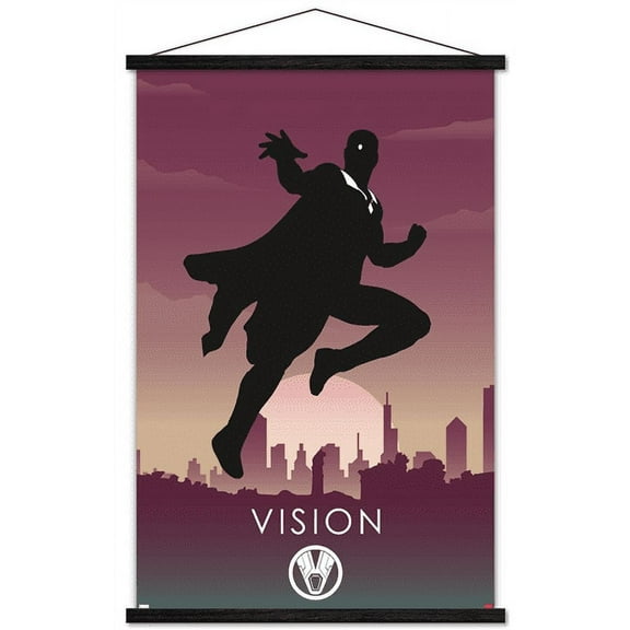 Marvel Heroic Silhouette - Vision Wall Poster with Magnetic Frame, 22.375" x 34"