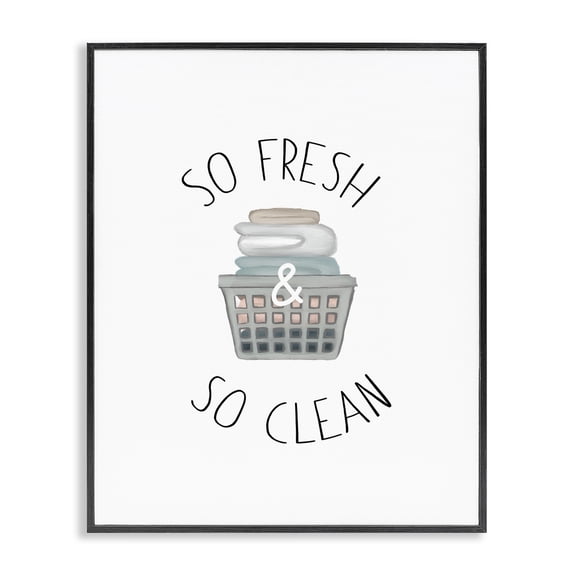 Stupell Industries So Fresh Laundry Basket Black Framed Giclee Art, design by Elizabeth Medley