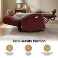 thumbnail image 3 of MCombo Oversized 24.8" Seat Width Large Dual Motor Power Recliner Lift Chair for Tall Elderly, Infinite Position, Burgundy Fabric, 3 of 13
