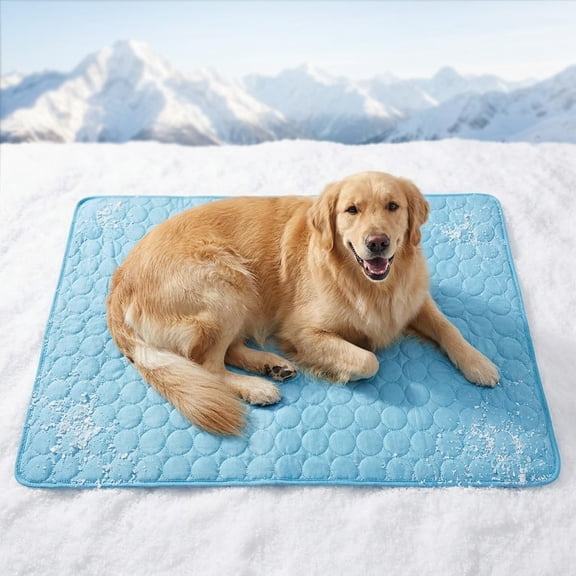 Muddy Mat® Cooling Mat for Dogs – 24" x 36" Ice Silk Dog Cooling Mat | Self-Cooling, Non-Toxic | Indoor & Outdoor, Crate, Car | Machine Washable, Blue