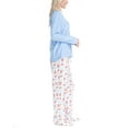 thumbnail image 6 of Goodnight Kiss Women's 3 Piece Pajama Set - Matching Slippers, Long Sleeve T-Shirt and Sleep Pants, Blue/Bears, S, 6 of 6