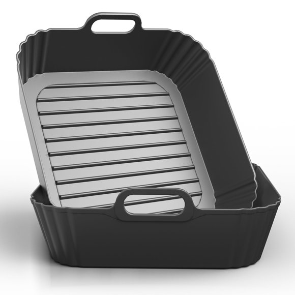 Rejillas de silicona cuadradas de 9" para freidora de aire PINTAUR, 2 unidades