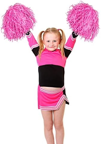 WLIKKS 18PCS Cheerleading Pom Poms Plastic Cheerleader Pom Poms for Sports Squads Dancing Party Football Basketball Spirit Sports Stage Performance Celebration (Pink)