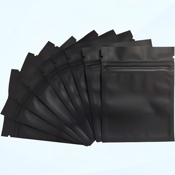 CCOCC 100-Pack Odor-Resistant Bags 3x4inch Resealable Mylar Bags Foil Bags Flat Bags Matte Black
