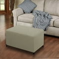 thumbnail image 6 of Y YUNHSOM Ottoman Cover, Stretch Rectangle Ottoman Slipcovers of Foot Stool for Living Room, Folding Storage Furniture Protector with Elastic Bottom, Machine Washable(Red, XS), 6 of 9