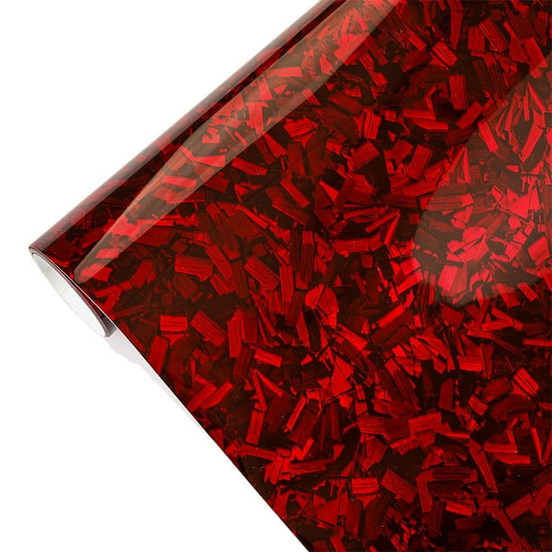 Vinilo de fibra de carbono forjado - Alto brillo, película de PVC flexible, fácil de aplicar, duradero (5 años en interiores y 3 años en exteriores), adhesivo removible, ideal para bricolaje en coche,