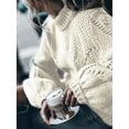 thumbnail image 4 of Gvmfive Womens Turtleneck Long Sleeve Chunky Knit Pullover Sweater Jumper Tops, 4 of 5