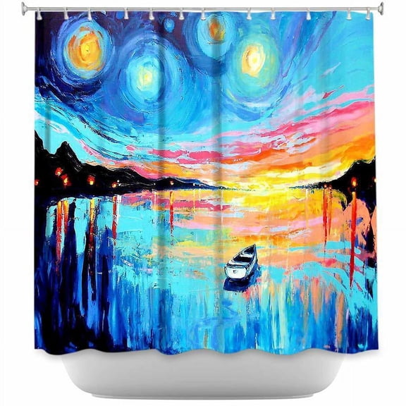 Shower Curtains 70" x 73" from DiaNoche Designs by Aja Ann - Midnight Harbor L