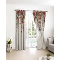thumbnail image 3 of Valentine's Day Blackout Curtains for Bedroom/Living Room, Thermal Insulated Kitchen Curtains, Watercolor Roses Leaves Flowers Spring Beige Grommet Darkening Window Treatment Drapes 52"x72"x2, 3 of 8
