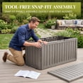 thumbnail image 4 of MINDYES 85 Gallon Deck Box, Waterproof UV Resistant Outdoor Storage Box for Garden Backyards, Light Brown, 4 of 7