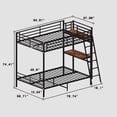 thumbnail image 7 of Leumius Full over Full Bunk Bed with Desk,Metal Bed Frame with Full Length Guardrails and Ladders, Black, 7 of 7