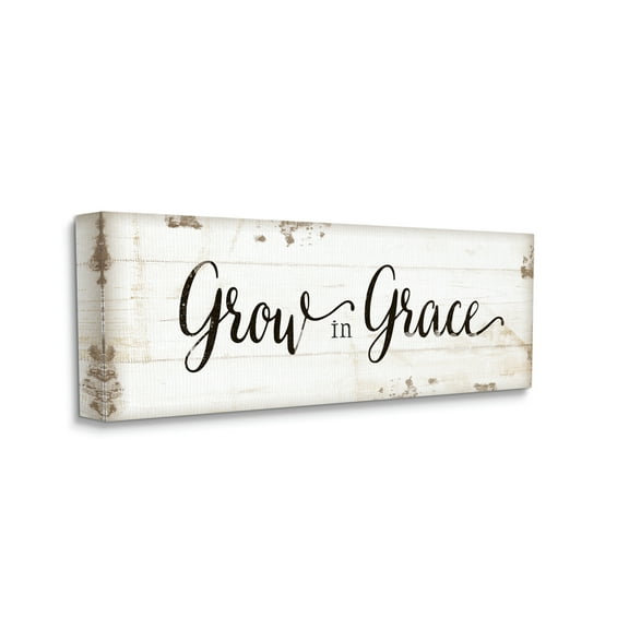 Stupell Industries Grow In Grace Cursive Typography, 17 x 40,Design by Jennifer Pugh