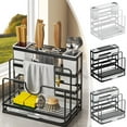 thumbnail image 1 of Sentmoon Knife Block Kitchen Shelves Kitchen Knife Storage Rack Multi Functional Counter Cutting Board Rack Chopsticks Cage Home Cutting Board Knife Storage Rack, 1 of 7