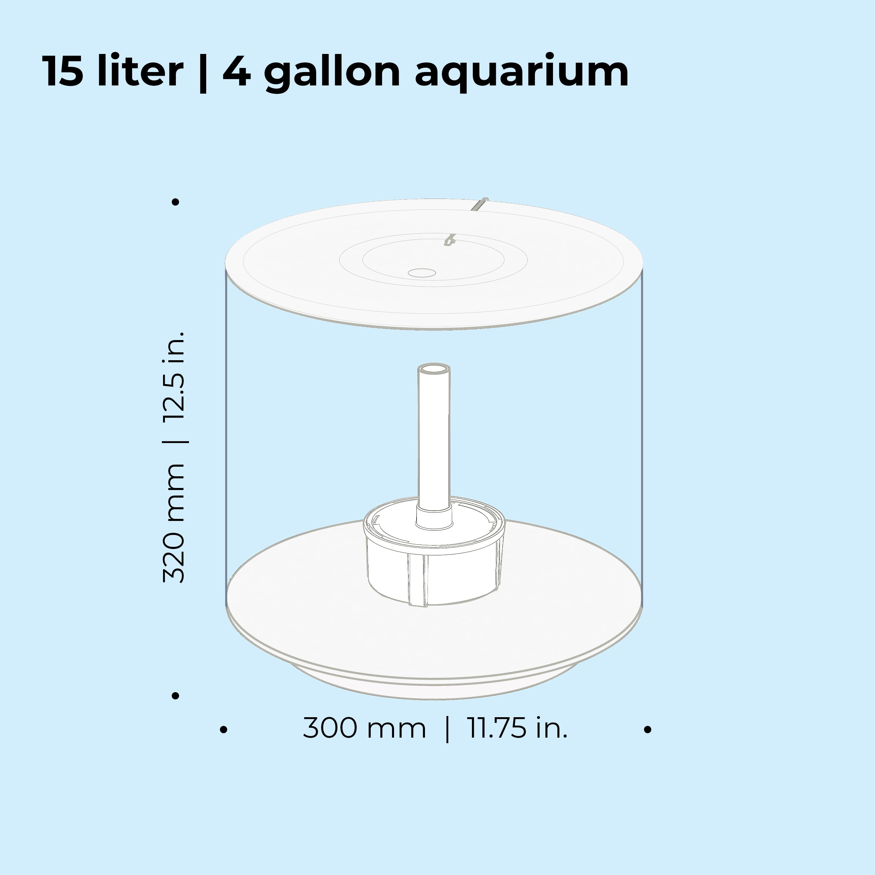 biOrb TUBE 15 Aquarium with Standard Light - 4 gallon, white