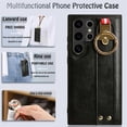thumbnail image 3 of Crossbody Case for Samsung Galaxy S24 Ultra 5G, PU Leather Case with Wrist Strap Removable Crossbody Wrist Strap Kickstand Case, 3 of 5