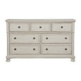thumbnail image 2 of Benjara Cottage 7 Drawer Dresser with Molded Details and Bun feet, Antique White, 2 of 2