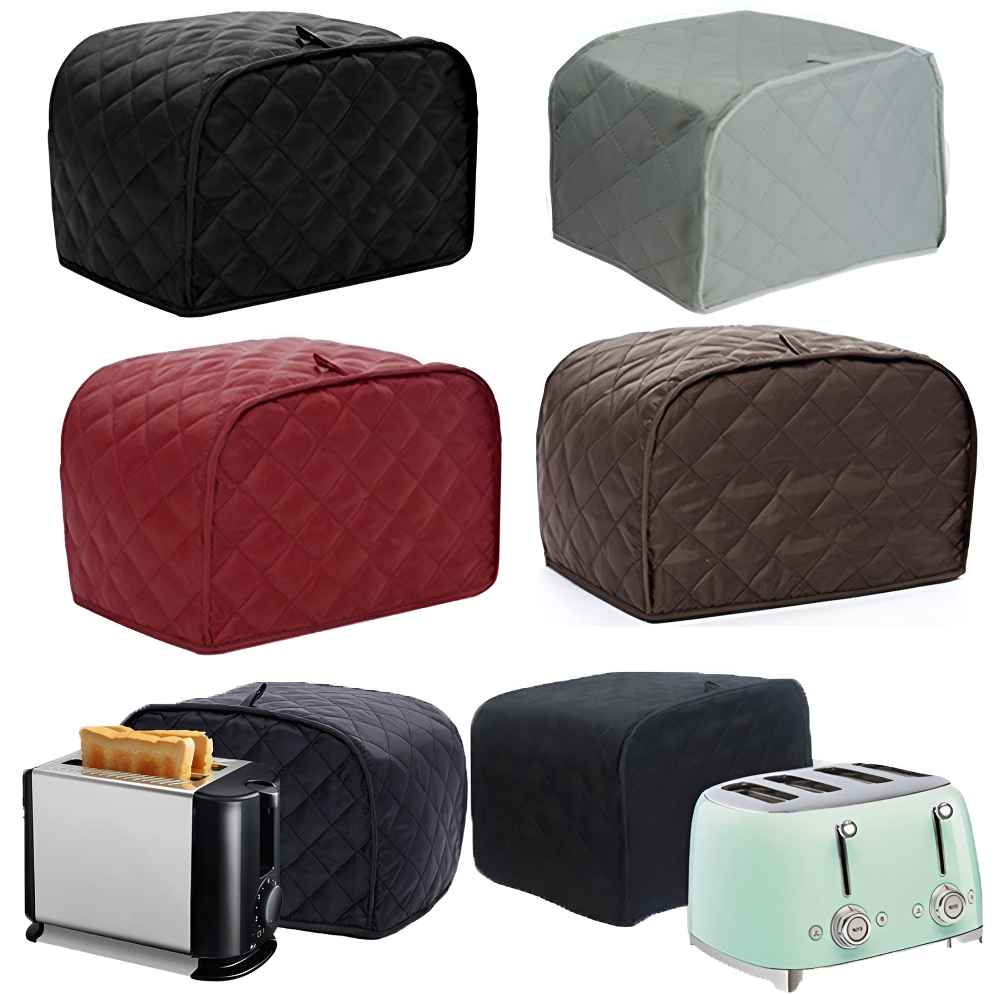AUQ 2026 New Toaster Cover,Quilted Toaster Cover 4 Slice,Kitchen Small Appliance Covers,Toaster Cover Fits for Most Standard 4 Slice Toasters,Universal Size Microwave Oven Dustproof Cover