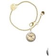 thumbnail image 2 of Delight Jewelry Silvertone Domed Music - Trombone Gold-tone Rose Link Chain Bracelet, 6.25"+1.75" Extender, 2 of 4