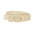 thumbnail image 1 of Cinturones de cintura delgados para mujeres Inspire Chic, cinturones trenzados bohemios para vestido, hebilla de metal 22.83-33.07" Beige, 1 of 4