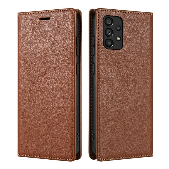 Allytech Galaxy A52 4G/5G Wallet Case, RFID Blocking PU Leather Flip Cover Stand Business Retro Shockproof Protective Phone Case for Samsung Galaxy A52 4G/5G - Brown