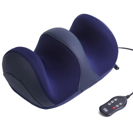 Shiatsu Foot Massager with Heat, Deep Kneading Foot & Calf Massager for Plantar Fasciitis, 5 Modes, 3 Speeds, Adjustable Roller for Home and Office Relaxation