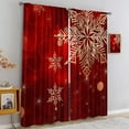 thumbnail image 4 of Christmas Drifting Snow Rod Pocket Blackout Window Curtains, Xmas Ornaments Curtains & Drapes, Fast Drying Machine Washable Door Curtains for Door Window for Bedroom Living Room-W52xL84in, 4 of 6