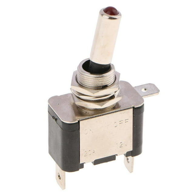 DYNWAVECA 12V 20A LED Toggle Switch for Car Dashboard - Red, as described