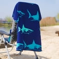 thumbnail image 4 of 4 Pack Oversized Beach Towel Microfiber Towels Stuff Sand Free Extral Large XL Quick Dry Sandless Lightweight Camp Big Cool Pool Blanket Sandproof Lounge Cover Adults Kids Travel Mat Tropical Blue, 4 of 7