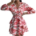 thumbnail image 1 of Vestidos para mujer Vestidos de otoño Moda Otoño Impresión Causal Cuello en V Cuasal Manga larga Jersey Cómodo Vestido Odeerbi  ODB-5, 1 of 9