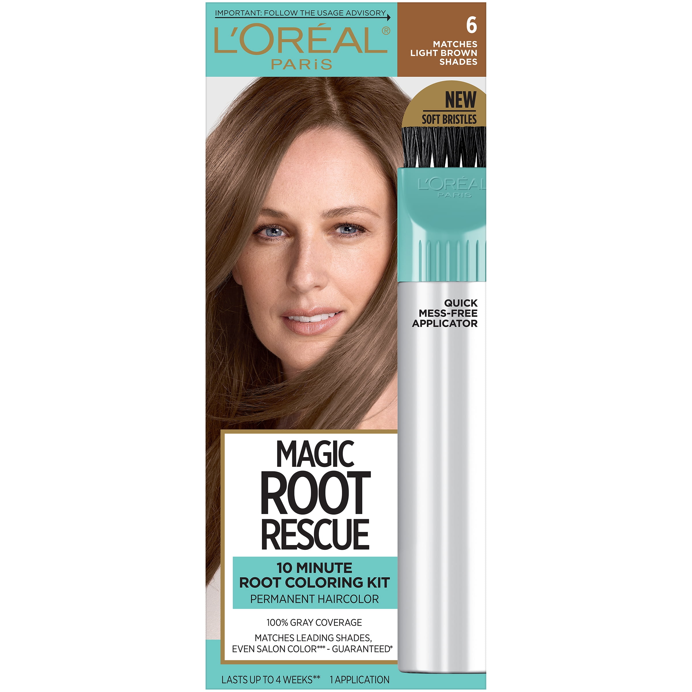 L'Oreal Paris Magic Root Rescue 10 Minute Root Hair Coloring Kit, 6 Light Brown, 1 kit