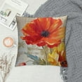 thumbnail image 2 of Nawypu  Red Yellow Poppy Flower Sofa Decorative Beige Throw Pillow Case Cushion Cover Square, 2 of 5