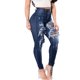 thumbnail image 1 of Gibobby pantalones deportivos mujer Jeans Waist Hollow Pantalones de becerro rectos de barril para mujer (Azul, S), 1 of 5