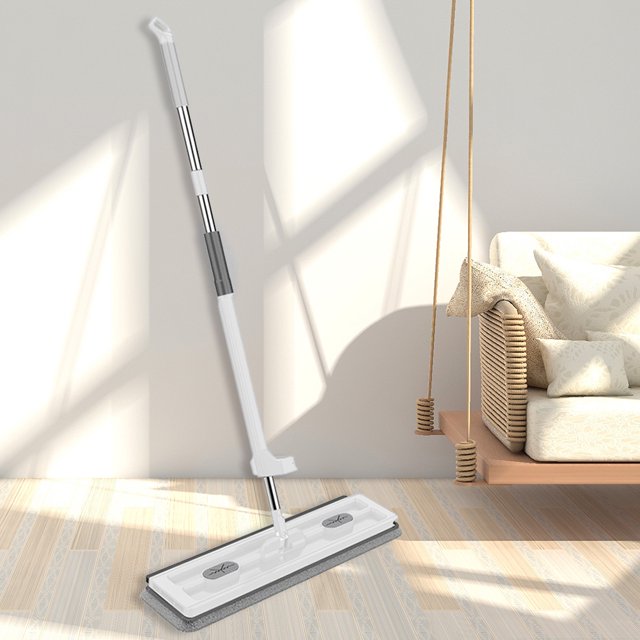 Juego de fregona para suelo con almohadillas de microfibra, mango extensible, fregona para suelo de madera dura, 2/4/6 Uds.