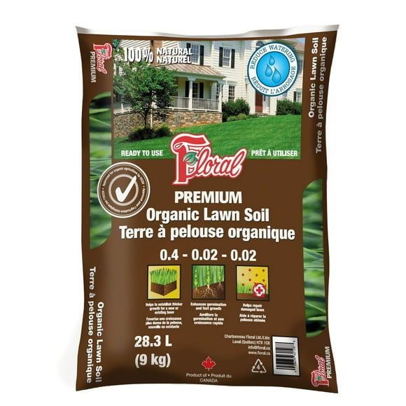 Floral Organic Lawn Mix Soil 28.3L, Lawn mix soil 28.3L