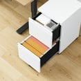 thumbnail image 3 of Fesbos 2 Drawer Mobile File Cabinet with Lock, Metal Rolling Filing Cabinets for Home Office, Fits Letter/Legal/A4 Size Files, White, Assembly Required, 3 of 8