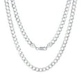 thumbnail image 2 of Nuragold 14K Real White Gold Solid Cuban Curb Link Chain Necklace 16"-30" (2mm-8mm) Italian Jewelry for Men & Women, 2 of 22
