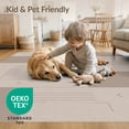 thumbnail image 4 of ODIKA 9'x12' Beige Taupe Modern Granite Geometric Washable Area Rug Contemporary Minimalist Block Pattern Non-Slip, Chair-Friendly for Dining Room, Basement, Large Office, 4 of 7