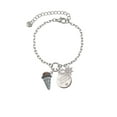 thumbnail image 2 of Delight Jewelry Silvertone 3-D Resin Chocolate Ice Cream Cone with Crystals Silvertone Discover Dream Explore Zoey Charm Bracelet, 6.5+2" Extender, 2 of 4