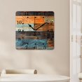 thumbnail image 4 of 14 Inch Wall Clock Battery Operated Square Clock for Office, Kitchen, Outdoor, Living Room,Wood Grain Brown Delicate, 4 of 4
