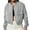 *Gray, variant on Women's Cropped Lightweight Bomber Jacket With Pockets,Fashion Casual Button Casual Coat Navy,Womens Plus S