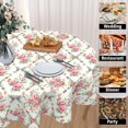 thumbnail image 4 of Pink Floral Tablecloth Round 60 Inch Spring Summer Vintage Rose Flower Table Cloth Washable Valentine Table Cover for Kitchen Dining Holiday Party Picnic Indoor Outdoor Home Decor, 4 of 6